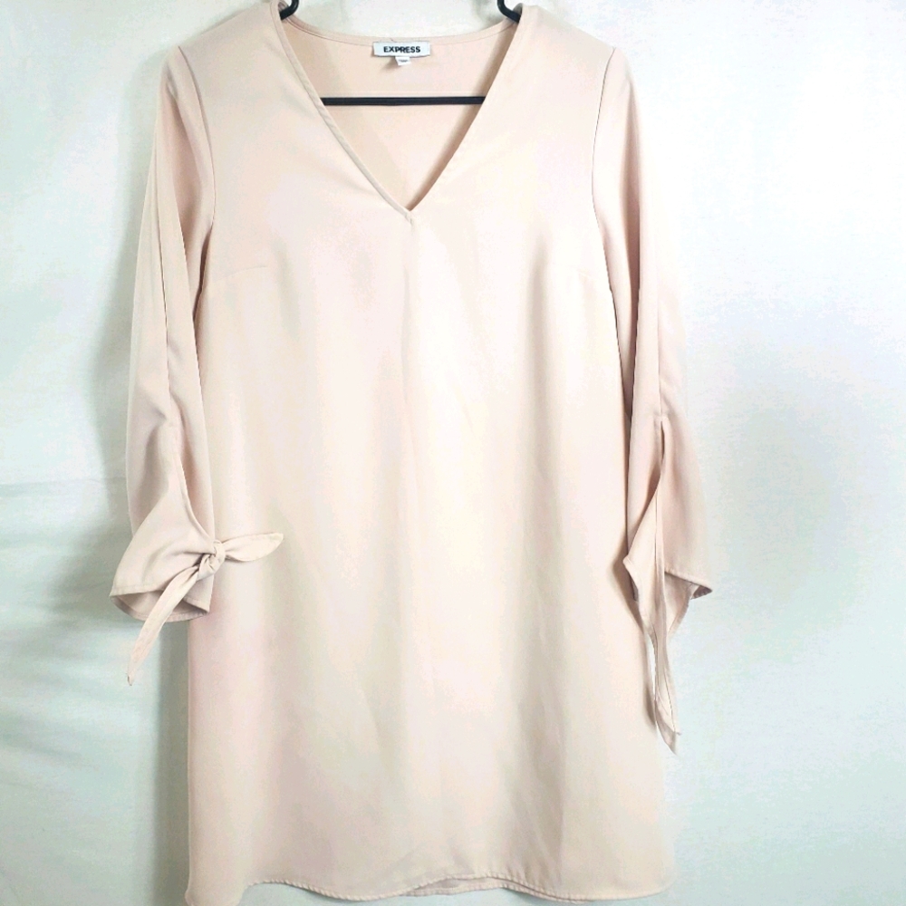 Express soft beige tunic dress